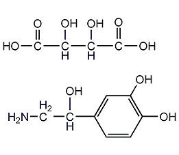 (-)-(r)-除腎上腺素氫化鹽一水結構式